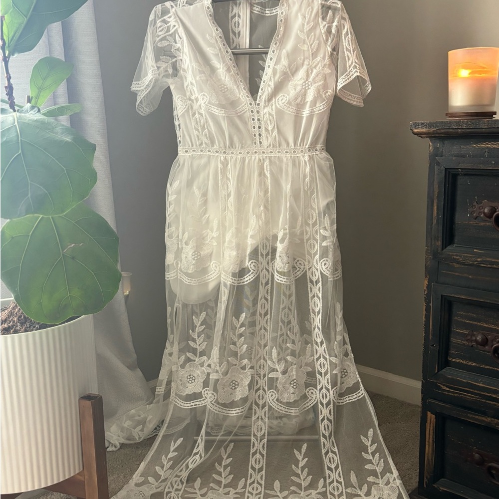 White L A C E Romper